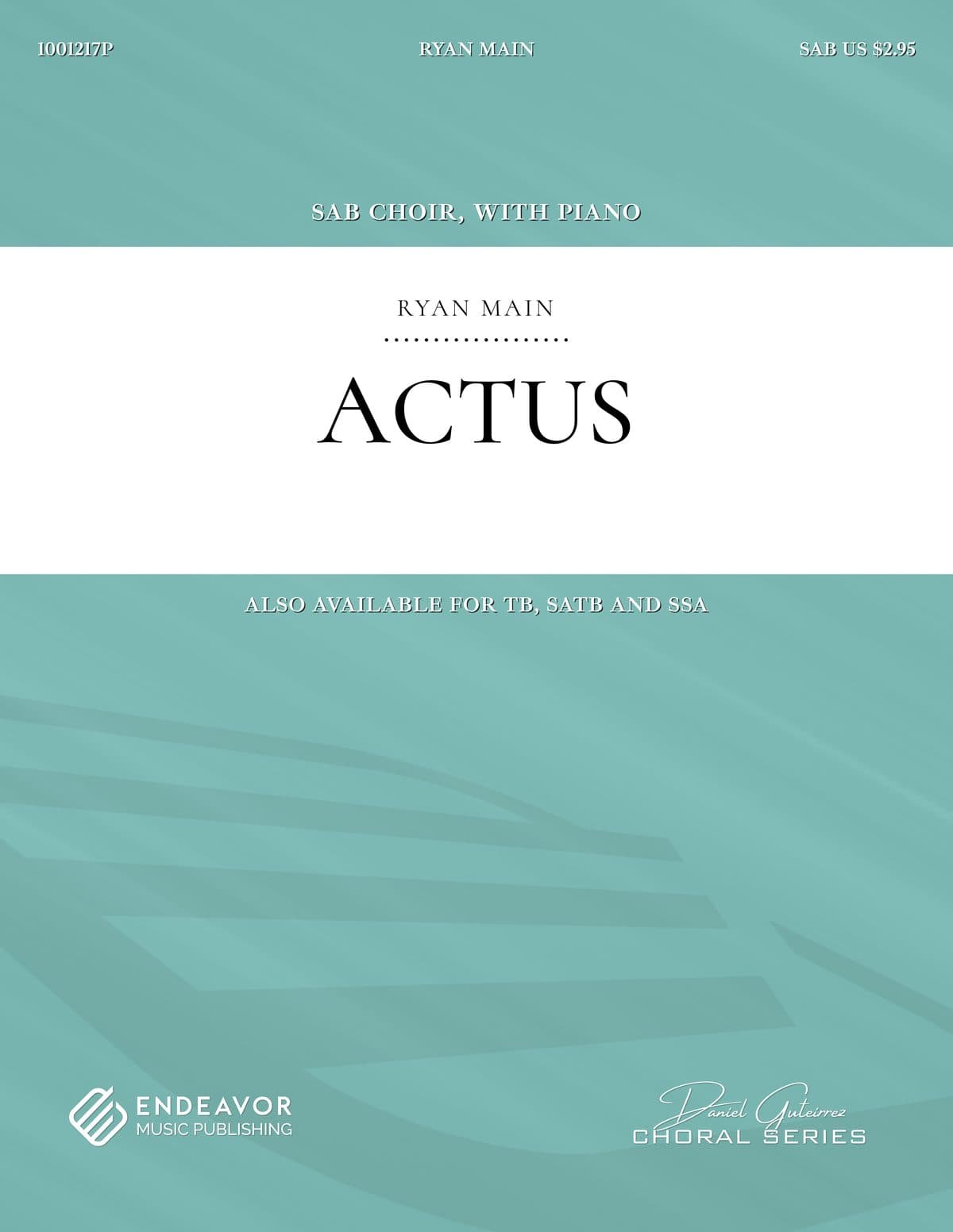 Actus by Ryan Main - choral sheet music cover