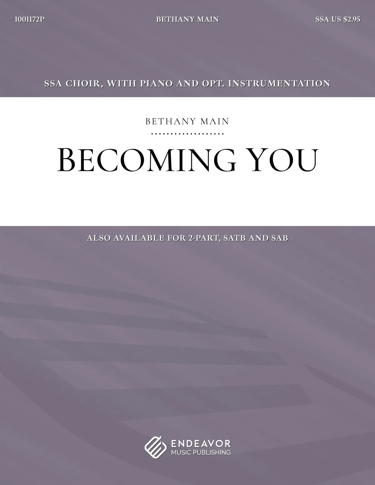 Becoming You by Bethany Main - choral sheet music